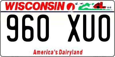 WI license plate 960XUO