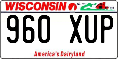 WI license plate 960XUP