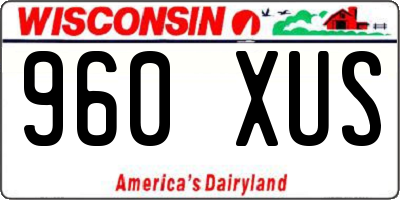 WI license plate 960XUS