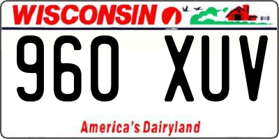 WI license plate 960XUV