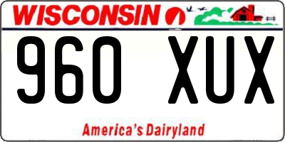WI license plate 960XUX