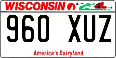 WI license plate 960XUZ