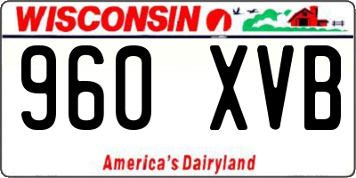 WI license plate 960XVB