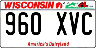 WI license plate 960XVC