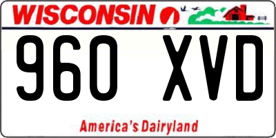 WI license plate 960XVD