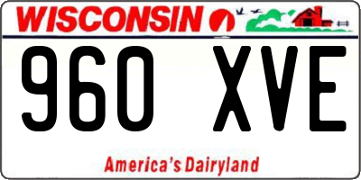 WI license plate 960XVE
