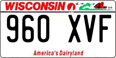 WI license plate 960XVF