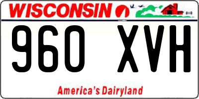 WI license plate 960XVH