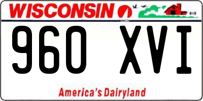 WI license plate 960XVI
