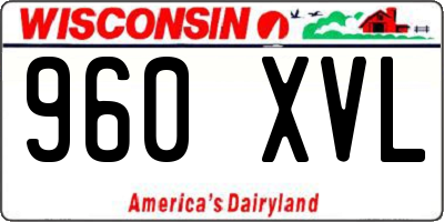 WI license plate 960XVL