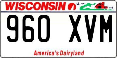 WI license plate 960XVM