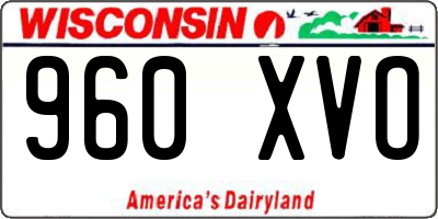 WI license plate 960XVO