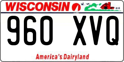 WI license plate 960XVQ