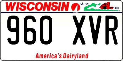 WI license plate 960XVR