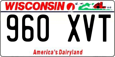 WI license plate 960XVT