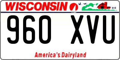 WI license plate 960XVU
