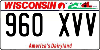 WI license plate 960XVV