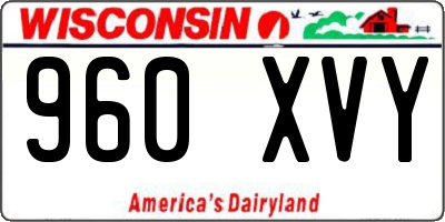 WI license plate 960XVY