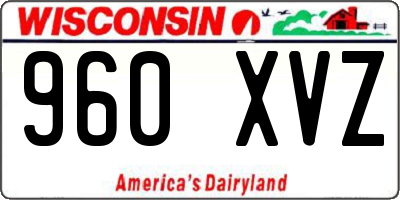 WI license plate 960XVZ