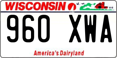WI license plate 960XWA