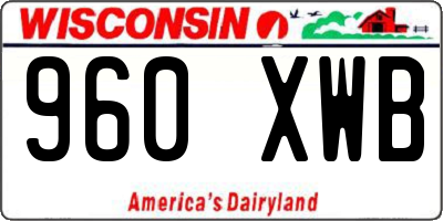WI license plate 960XWB