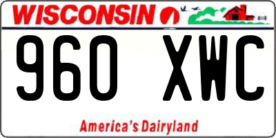 WI license plate 960XWC