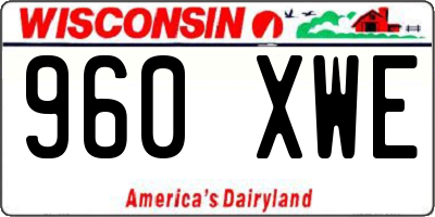 WI license plate 960XWE