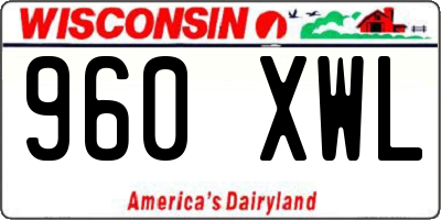 WI license plate 960XWL