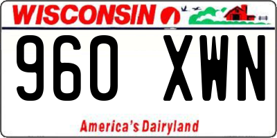 WI license plate 960XWN