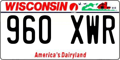 WI license plate 960XWR