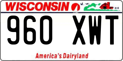 WI license plate 960XWT