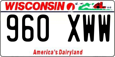 WI license plate 960XWW