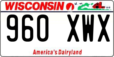 WI license plate 960XWX