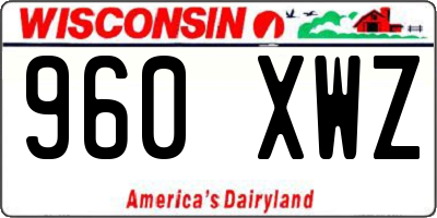 WI license plate 960XWZ