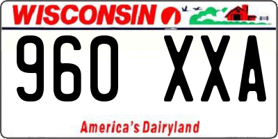 WI license plate 960XXA