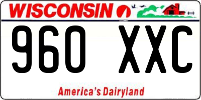WI license plate 960XXC
