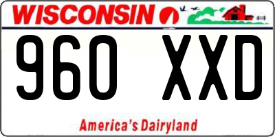 WI license plate 960XXD