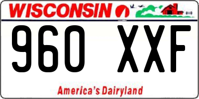 WI license plate 960XXF