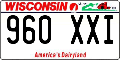 WI license plate 960XXI