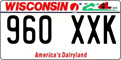 WI license plate 960XXK