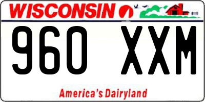 WI license plate 960XXM