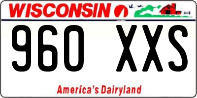 WI license plate 960XXS