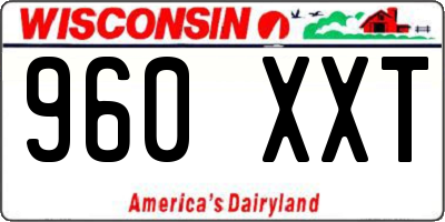 WI license plate 960XXT
