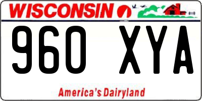 WI license plate 960XYA