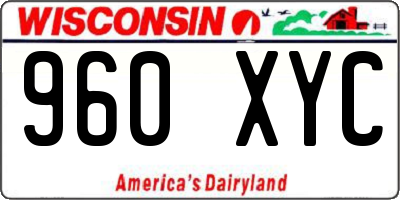 WI license plate 960XYC