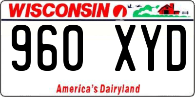 WI license plate 960XYD