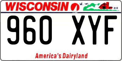 WI license plate 960XYF