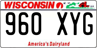 WI license plate 960XYG
