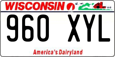 WI license plate 960XYL