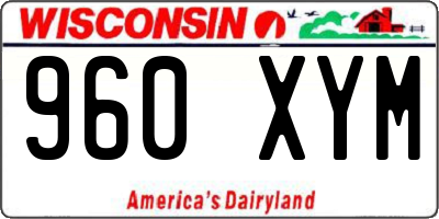 WI license plate 960XYM